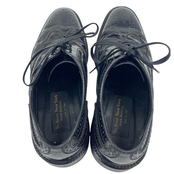 To Boot New York Adam Derrick Black Leather Brogue Cap Toe Oxfords Shoes Mens 9 - Picture 6 of 11